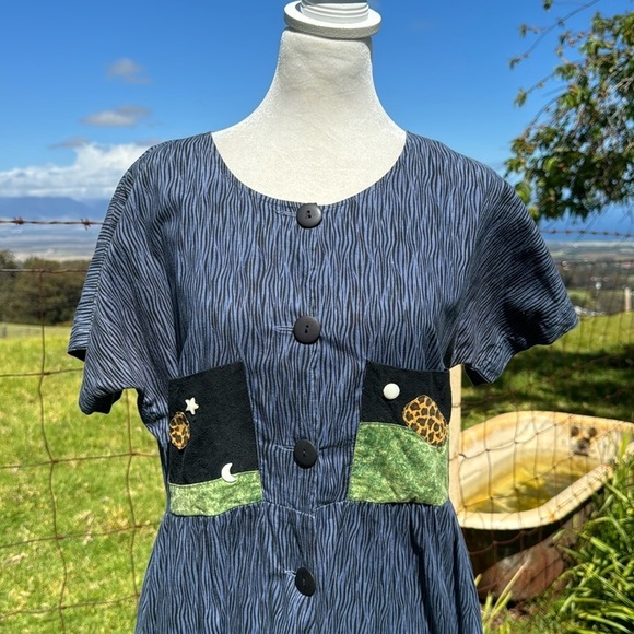 Kim Messier Retro Y2K Vintage Casual Abstract MIDI Art to wear Dress Small - Picture 7 of 11